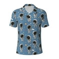 thumbnail image 2 of Daiia Astronaut Pattern Men’s Polo Shirts,Solid Deck Shirt,Classic Fit, Breathable Cotton Polo for Casual and Sport Wear-Large, 2 of 7
