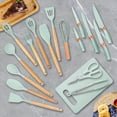 thumbnail image 4 of HEESEM 19pcs Silicone Kitchen Utensil Set, Heat-Resistant Non-Stick Easy Cooking Cleaning Home Light-Green, 4 of 10