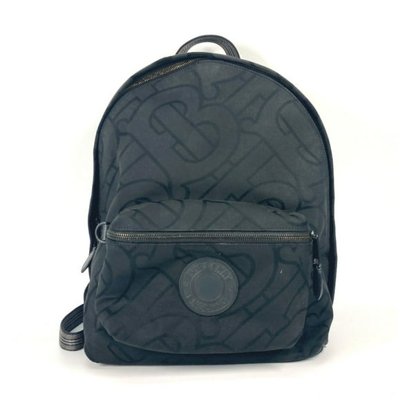 Pre-Owned BURBERRY 8030714 TB Logo Backpack in Canvas/Leather, Men's, Black (Good)