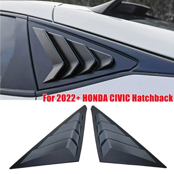 for Honda for Civic Hatchback 2022 2023 Matte Black Side Window Venetian Shutter Cover -