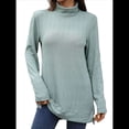 thumbnail image 1 of Camiseta Holgada de Larga con Cuello Alto y Estampado Geométrico de Jacquard para Mujer, Otoño e Invierno. Verde Oscuro XL, 1 of 10