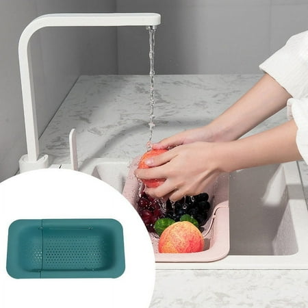 

Hot Pan Holder for Counter Foldable Colander Wash Vegetables and Fruits Drain Cooked Pasta and Dry Dishes Extendable New Home Kitchen