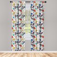 thumbnail image 3 of Ambesonne Bowling Curtains, Color Doodle Retro, Pair of 28"x63", Multicolor, 3 of 5