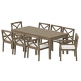thumbnail image 6 of Modway Northlake 9-Piece Outdoor Patio Teak Wood Dining Set in Weathered Gray White, 6 of 8