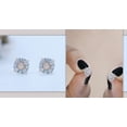 thumbnail image 3 of Dazzlingrock Collection Round White Diamond Halo Illusion Pushback Stud Earrings for Women (0.27 ctw, Color I-J, Clarity I1-I2) in 14K Rose Gold, 3 of 6