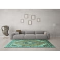 thumbnail image 3 of Ahgly Company Indoor Square Persian Turquoise Blue Traditional Area Rugs, 4' Square, 3 of 4