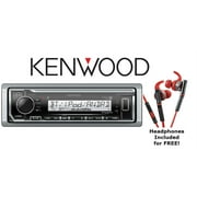 Kenwood KMR-M322BT Marine Media Receiver does not play CDs + Sport Headphones