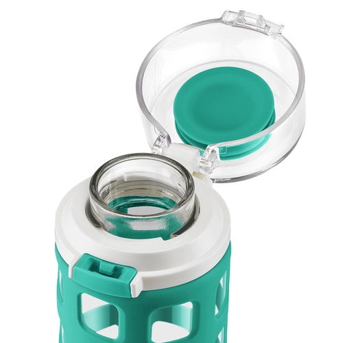 Ello Syndicate BPA-Free 20 Ounce Glass Water Bottle with Flip Lid