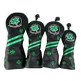 thumbnail image 4 of 4 Pieces Thick Synthetic Leather Golf Covers Set Headcover Fit All Brands, Waterproof Golf Hybrid Driver Headcover - Black 40x30cm, 4 of 10