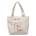 thumbnail image 4 of Bolsa de mano para mujer, lavable, reutilizable, bonita, con asa superior, para la compra. Blanco, 4 of 9