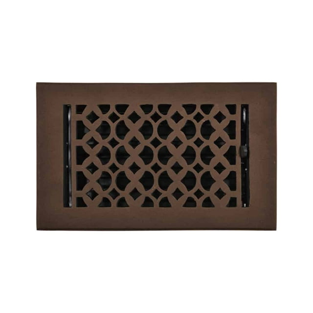 Registre de Ventilation de Sol en Fonte 5′′ x 9′′ – Design Champignon Robuste, Couverture de Ventilation Artisanale Sans Rouille avec Amortisseur Réglable, Revêtement en Poudre Repostable pour Sols et Murs