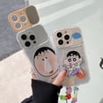 thumbnail image 3 of Crayon Shin chan Mirror Funda Para Teléfono iPhone 6 6S 7 8 Plus 11 12 13 14 Pro MAX Mini 11Pro X XR XS SE 2020 De Dibujos Animados Girada Suave Protector De Silicona Flip Over Cover, 3 of 4