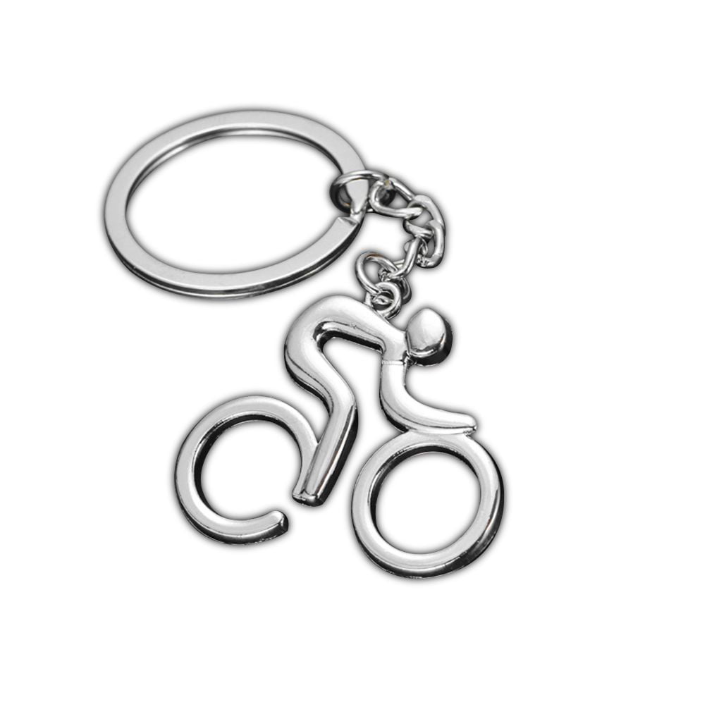 Chrome Alloy Metal Cyclist Bicycle Bike Keyring Key Ring Brand New Gift Boxed 