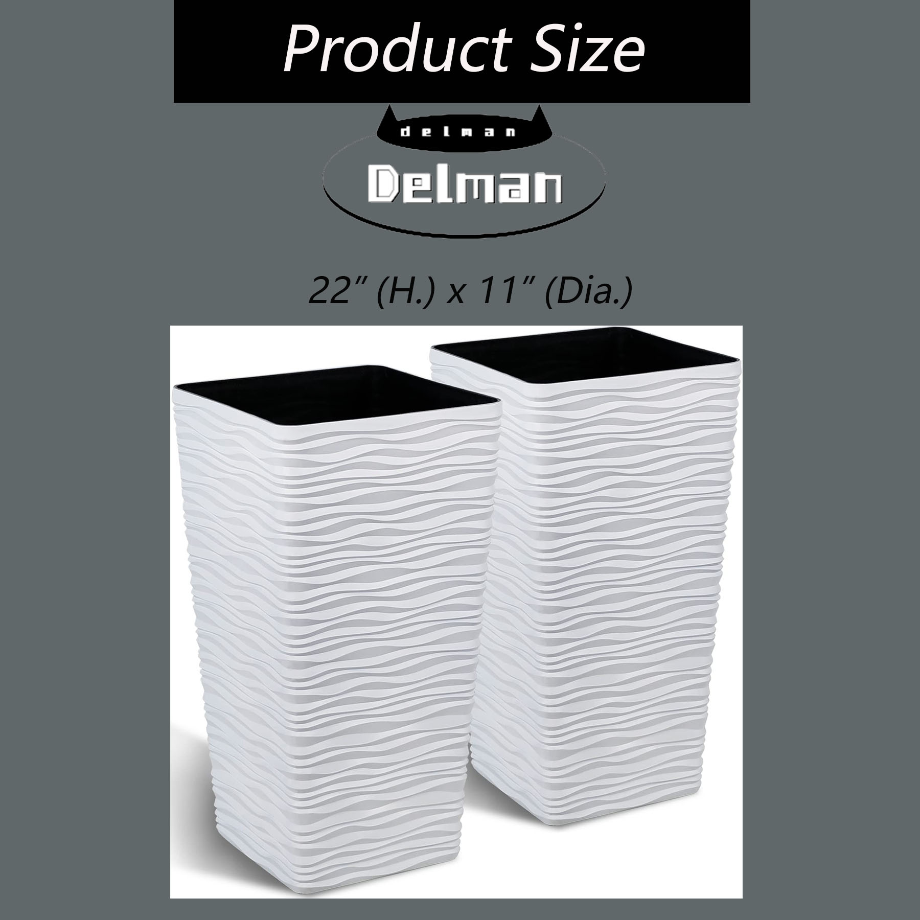 Garden Indoor Tall Pots for Plants Square Planters Outdoor Plastic Tree