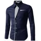 thumbnail image 4 of Camisas para hombre elegantes con botones, manga larga, camisa roja para hombre, camisa de negocios con mangas, ropa popular coreana, cuello ajustado, estilo I, 4 of 4