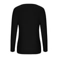 thumbnail image 3 of Lenpel Women's Long Sleeve Shirts Trendy Scoop Neck Ribbed Knit Slim Basic Tee Tops Casual Fall Blouses, 3 of 5
