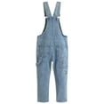 thumbnail image 2 of KIDSCOOL SPACE Girls Denim Overalls,Little Big Kids High Stretchy Jean Dungarees Pants,Light Blue,4-5 Years, 2 of 7