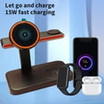 thumbnail image 5 of MORESEC under $5 Foldable Wireless Charger, Multi-Functional Foldable Smart Wireless Charging Station for Phones, 3 in 1 Magnetic 15W Fast Charger for IOS, 5 of 6