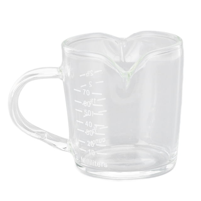Tasse à Mesurer le Lait Dekaim, Tasse à Mesurer en Verre Réutilisable à Double Bec Isolée Robuste Tasse à Café Lait Tasse à Mesurer en Verre Italien