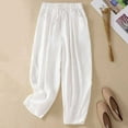 thumbnail image 2 of SnZhen Linen Pants Women Fashion Women Cotton And Linen Elastic Forces Waist Casual Pants, 2 of 5