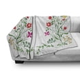 thumbnail image 3 of Flower Soft Flannel Fleece Blanket, Oriental Design with Floral Leaves Buds Frame Like Ivy Plant Ecology Natural Image, Cozy Plush for Indoor and Outdoor Use, 70" x 90", Multicolor, by Ambesonne, 3 of 6