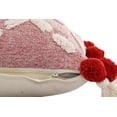 thumbnail image 4 of LR Home Heute Red Zeal Pom Lumbar Throw Pillow, 4 of 10