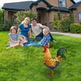 thumbnail image 4 of Gumesh Metal Rooster Garden Statue, Rustic Farmhouse Metal Garden Sculpture for Outdoor - Weather-Resistant Rooster Decor for Yard, Patio or Porch, 4 of 6