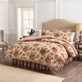 thumbnail image 4 of Waverly Norfolk 4-Piece 100% Cotton Comforter Set - Full/Queen Red Floral Prints, with 2 Shams & 1 Bedskirt, 4 of 5