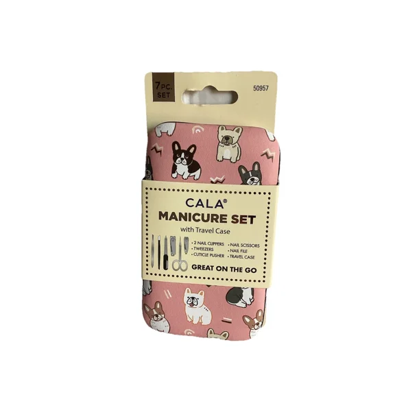 CALA Manicure Set with Travel Case Dogs Print