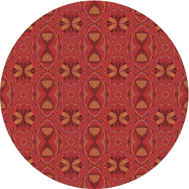 Ahgly Company Tapis d'Intérieur Lavables à la Machine, Carrés, Transitionnels, Rouges, 3 Pi Carrés