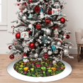 thumbnail image 5 of Sikiie Happy Halloween Floral 30-48 inches {designName} Print Christmas Tree Skirt Snowman Xmas Tree Skirt with Edge Christmas Decorations for Holiday Party-36", 5 of 7