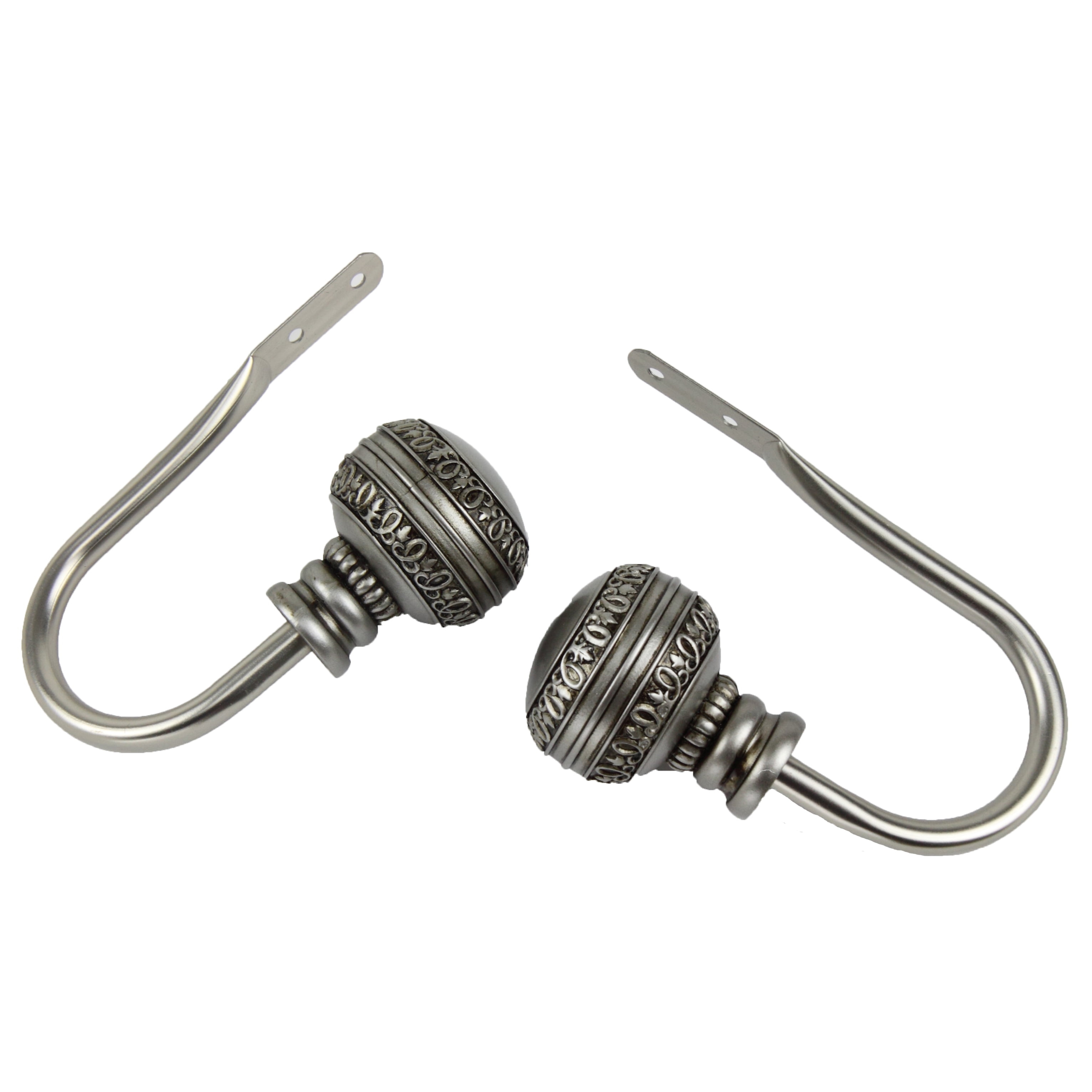 Siena Curtain Holdback Pair in Satin Nickel