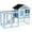 Light Blue, variant on PawHut Wooden Rabbit Hutch Weatherproof with Screened Run Brown 49"