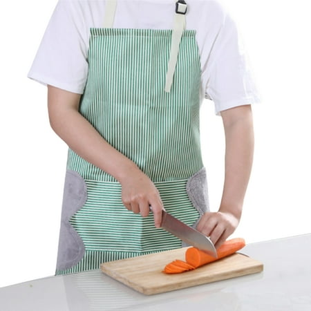 

Eyicmarn Adults Cooking Apron Stripe Chef Kitchenware Big Pocket Long Adjustable Strap Ties Bib Kitchen Tool