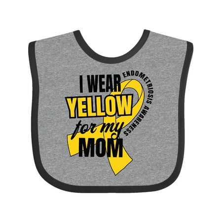 

Inktastic I Wear Yellow For My Mom Endometriosis Awareness Gift Baby Boy or Baby Girl Bib