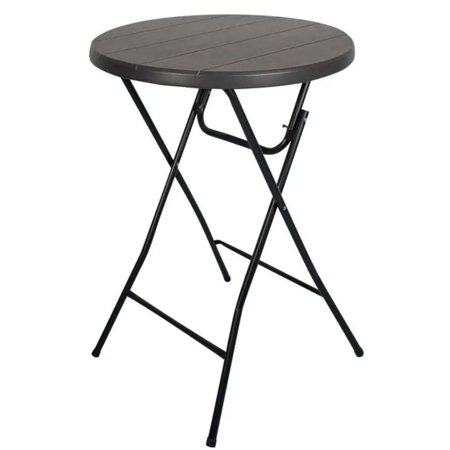 New Home Era Folding Round Table, Plastic Folding Table, Lightweight, Waterproof, and Impact Resistant - Ideal for Indoor and Outdoor Dining and Entertainment (Coffee)