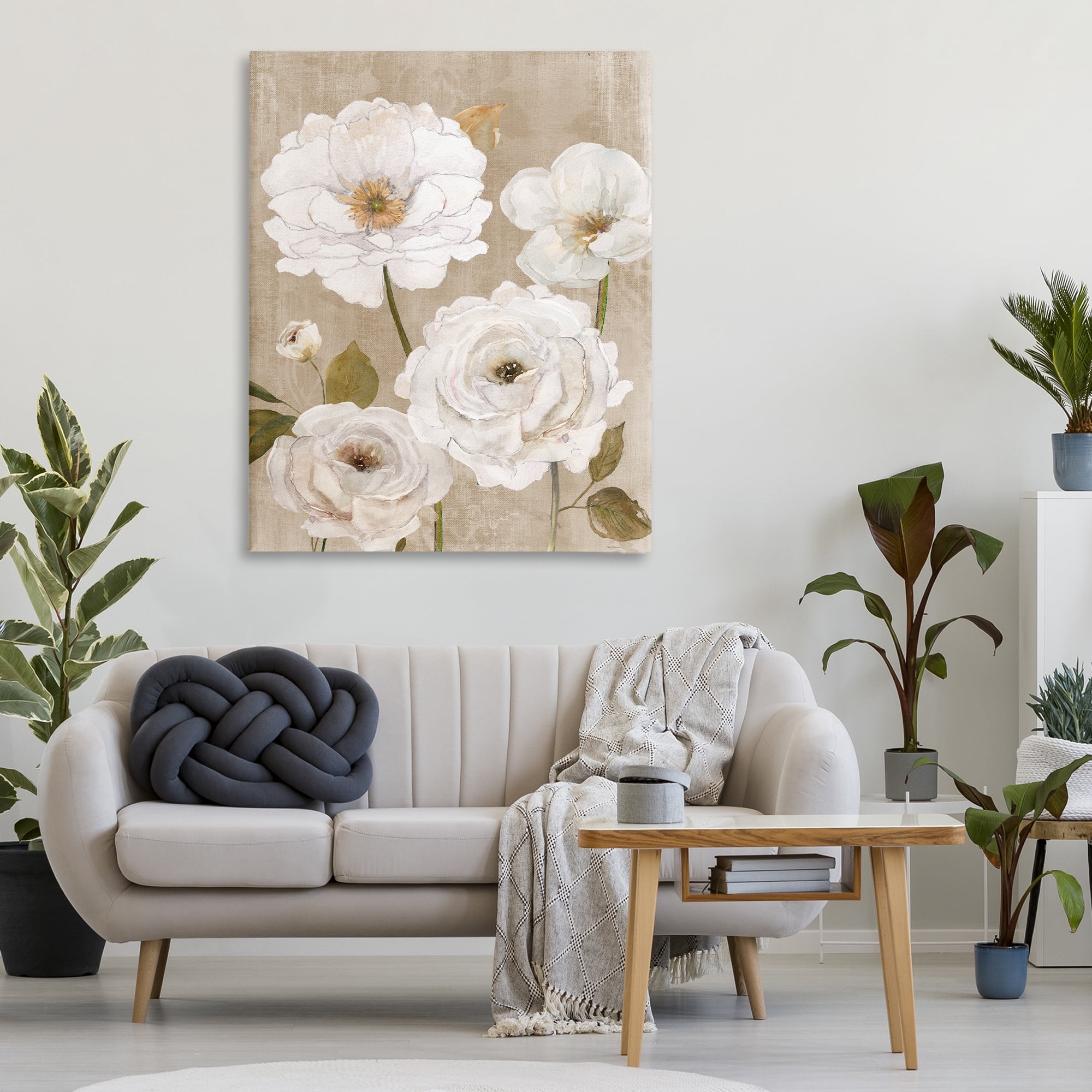 Stupell Industries Rustic Blooms in White Canvas Wall Art, design by Carol Robinson