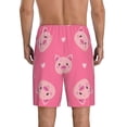 thumbnail image 4 of Lsque Cartoon Pigs and Hearts Mens Sleep Pajama Shorts,Short Pajama Pants, Cotton Ultra-Soft Knit-Small, 4 of 9