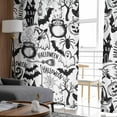 thumbnail image 5 of Halloween Sheer Curtains 63 Inch Length 2 Panels Set, Semi Transparent Voile Rod Pocket Curtains for Living Dining Room Bedroom Drapes Cartoon Black Spooky Pumpkin Ghost Cobweb, 5 of 8