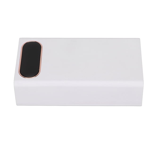 DIY Power Bank Case, Multi Usages Input Output Battery Charger Plug And Play Portable With 2 LED Lights For Mobile Phone Black,White
