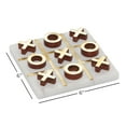 thumbnail image 3 of DecMode 6" x 1" White Marble Tic Tac Toe Game Set with Gold Metal Accents, 1-Piece, 3 of 9