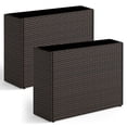 thumbnail image 1 of Costway 2 PCS 24" Tall PE Rattan Planter Box with Removable Liner for Front Porch Patio, 1 of 10