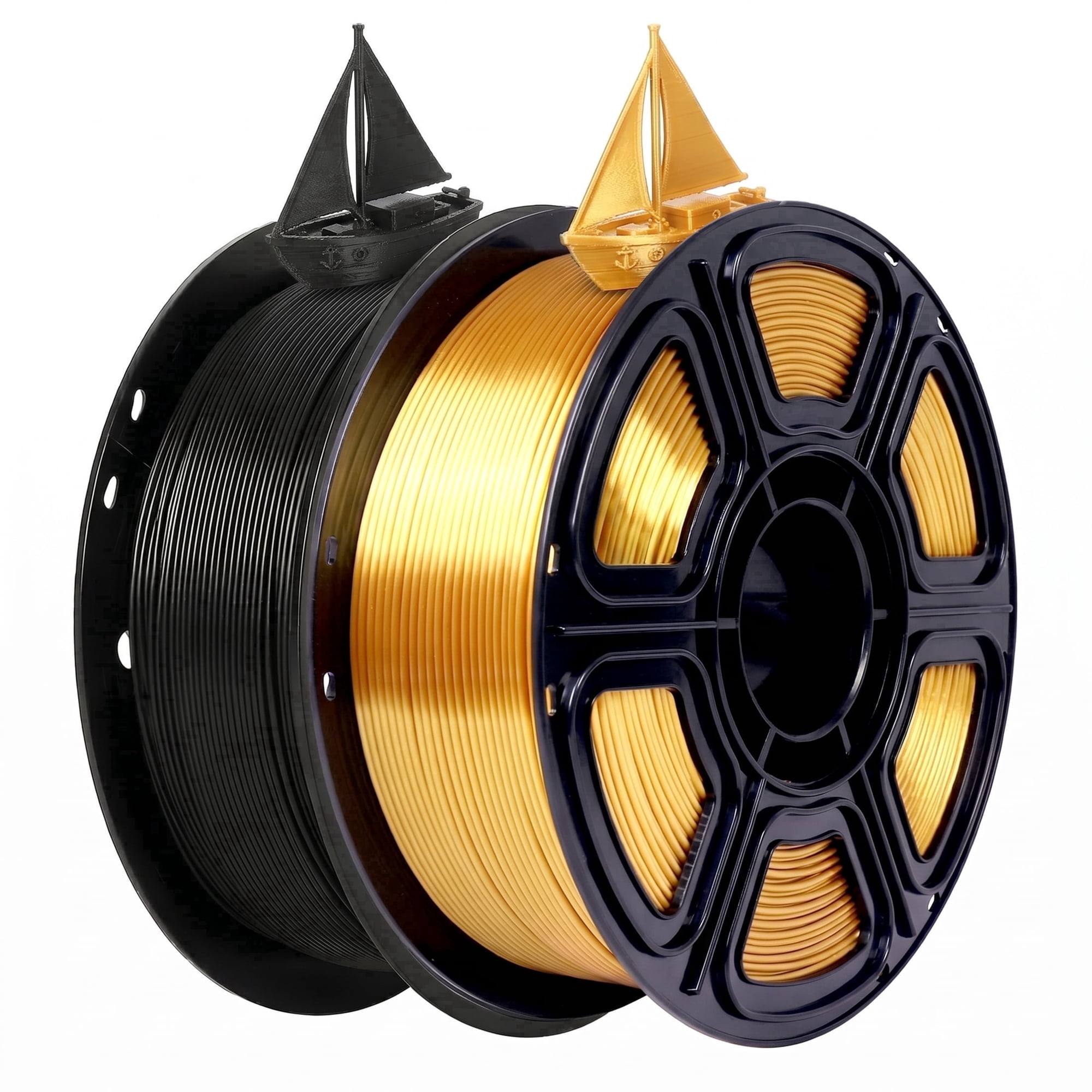 Epelay PLA Plus 3D Printer Filament 1.75mm 2 x 1kg Spools Black & Silk Gold Compatible with Most FDM Printers