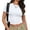 white, variant on Womens Slim Fitted Crop Tops - Basic Crew Neck Short Sleeve Casual Tees for Going Out