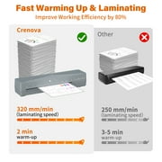 Crenova 9 Laminator Machine with 10 Laminating Pouces, Thermal Laminator for Home, School, Photos, Documents, Gray