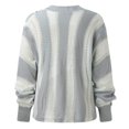 thumbnail image 4 of Vedolay Sweaters for Women Trendy Women's Lightweight Long Sleeve Crew Neck Striped Casual Knitted Pullover Tops,Gray M, 4 of 5