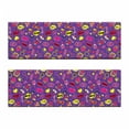 thumbnail image 2 of Emoticon Bench Cushion Set of 2, Nineties Comic Book Style for Women with Cosmetics Stars Lips Hearts on Purple, Standard Size Foam Pad and Decorative Cover, Multicolor, by Ambesonne, 2 of 4