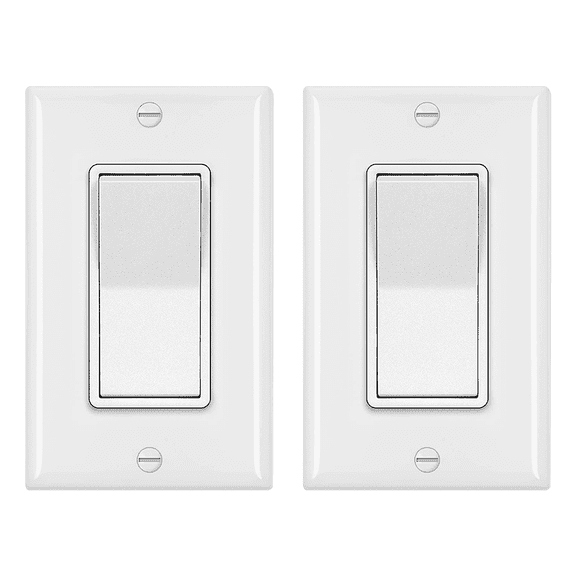 KYascend 15A 120/277V Single Pole Decorator Wall Light Switch Paddle Rocker Interrupter Electrical Switch