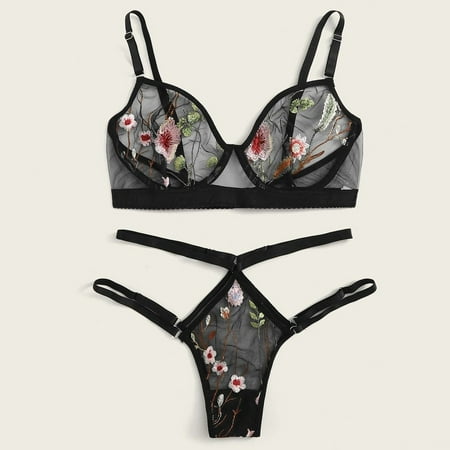 

Cathalem X Pasties for Women Fashion Underwear Bra Lace Sleepwear Thong Lingerie Flower Browsing History Underwear Black X-Large