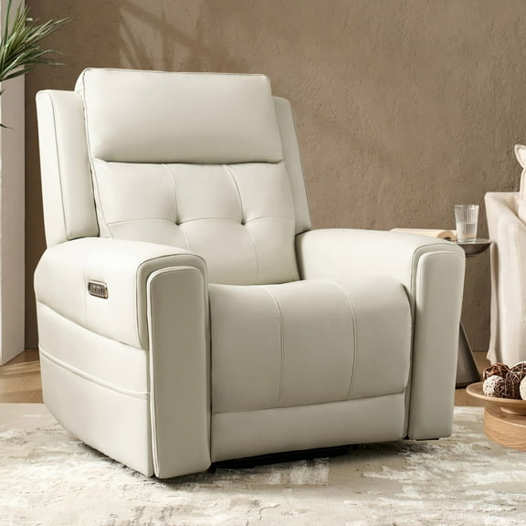 Power Lift Recliner Chair with Heated Massage Cup Holder Lounge Chair for Elderly Living Room Ivory